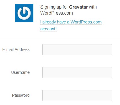 注册gravatar账户--在wordpress中注册的
